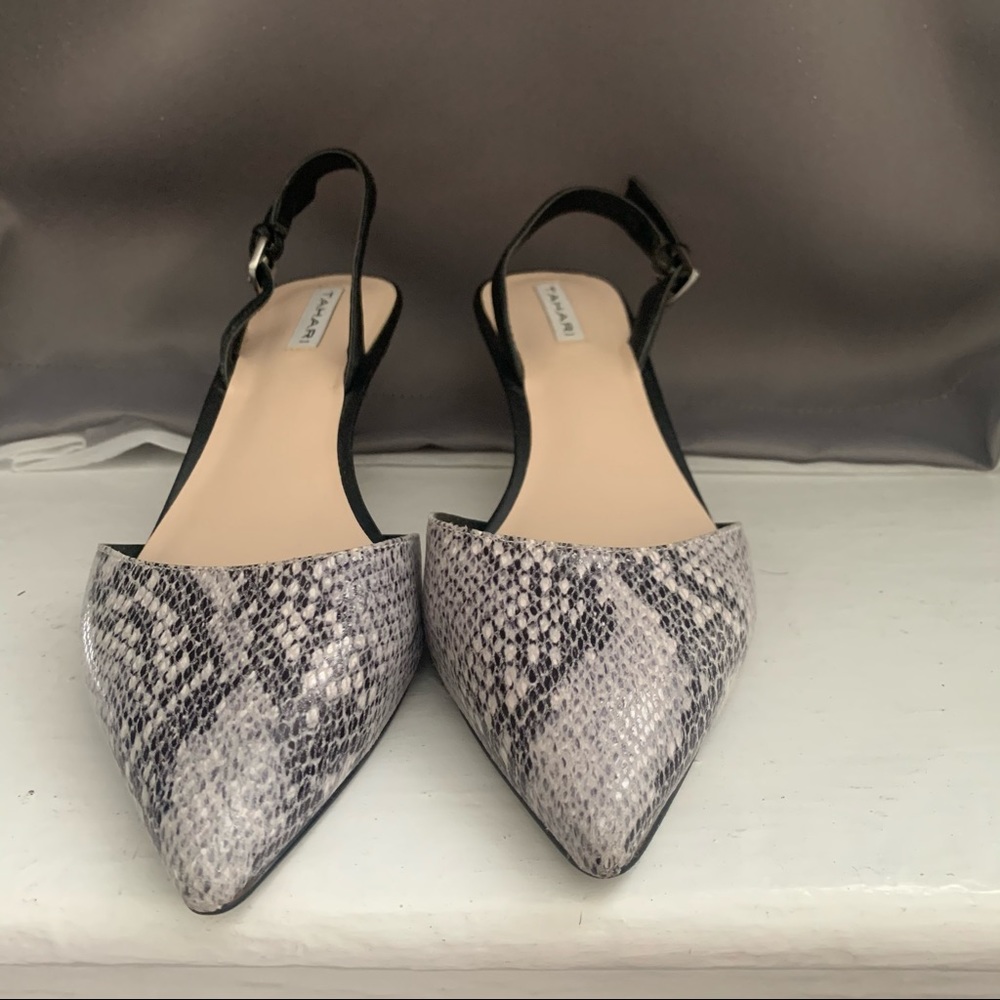 Snakeprint Pointed Toe Kitten Heel - image 3